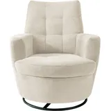 Alina Drehsessel "Yuri", weiß (weiß xbo 1), B:80cm H:93cm T:92cm, Struktur fein XBO 100% Polyester), Sessel, Drehsessel, mit Dreh und Wippfunktion, passend zu Hocker Yuri