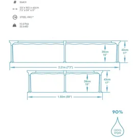BESTWAY Steel Pro Stahlramenpool 221 x 150 x 43 cm 56401