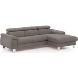 Cotta Ecksofa Komaris L-Form Kunstleder 3-Sitzer Grau