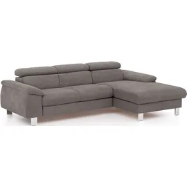 Cotta Ecksofa Komaris L-Form Kunstleder 3-Sitzer Grau