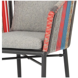 ACAMP Set 4x Armsessel Manhattan Anthrazit-Multicolor