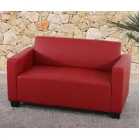 Modular 2er Couch Sofa Lyon Loungesofa Kunstleder rot