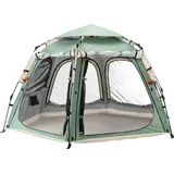Qunature Wurfzelt Campingzelt 2 Personen Pop-Up Zelt Wasserdicht Winddicht Faltzelt mit Abnehmbarer, Automatisches Schnellaufbauzelt, Hellgrün - Grün