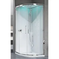 Novellini Eon R Komplettdusche 90x90cm DT 4,5cm, Profile chrom, RW weiß glanz