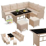 Juskys Manacor Lounge-Set creme/sand