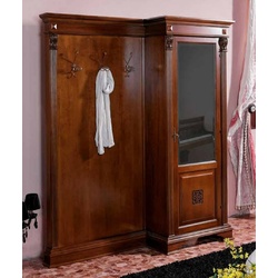 Casa Padrino Luxus Barock Garderobe mit Schrank Braun - Massivholz Garderobe im Barockstil - Luxus Garderoben Möbel im Barockstil - Luxus Qualität - Made in Italy