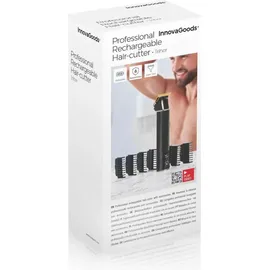 InnovaGoods Wiederaufladbarer Haarschneider T-Form, 3 Geschwindigkeiten, LCD-Display, Inkl. 6 Kämme & USB-C, Wasserdicht, Schwarz Golden, Kunststoff