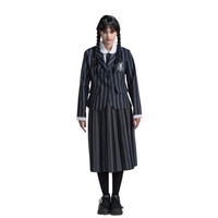 Chaks Wednesday Kostüm Schuluniform Nevermore Wednesday Addams für Damen Gr. XS-L schwarz Fasching Halloween (XS)