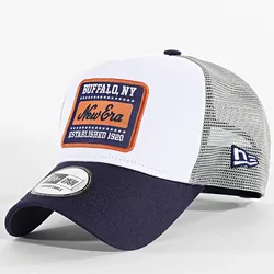 NEW ERA 9Forty A-Frame NE Patch Cotton Canvas Cap - White/Light Navy - STK