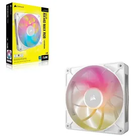 Corsair iCUE LINK RX140 MAX RGB 140mm PWM Dicker Lüfter – Hochstatischer Druck – Magnetisches Kuppellager – Einzelner Lüfter – Weiß