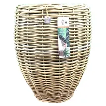 Van der Leeden DRYPOT Rattan Ø 40 cm Grau