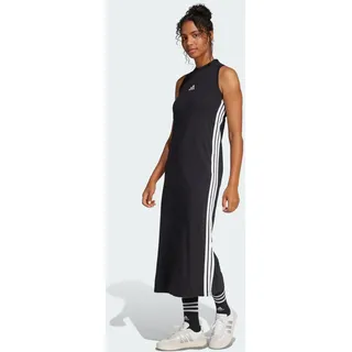 adidas Essentials 3-Streifen Long Racerback Kleid Black / White 2XS