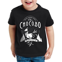 style3 Print-Shirt Kinder T-Shirt Wild Chocobo final VII Rollenspiel schwarz 128