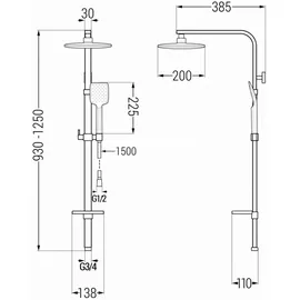 Mexen Q62 Duschsäule, Gold - 798626295-50