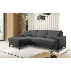 Ecksofa EXXPO - SOFA FASHION, grau (anthrazit), B:247cm H:85cm T:162cm, Sofas, wahlweise mit Bettfunktion, Bettkasten