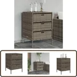 Vidaxl - Gartenschrank Grau 55x59x80 cm Poly Rattan - Outdoor-Schrank - Gartenschrank - Stauraum - Gartenorganisation - Polyrattan