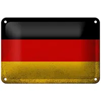 Femer Blechschild Flagge Deutschland 18x12cm Flag Germany Vintage Dekoration