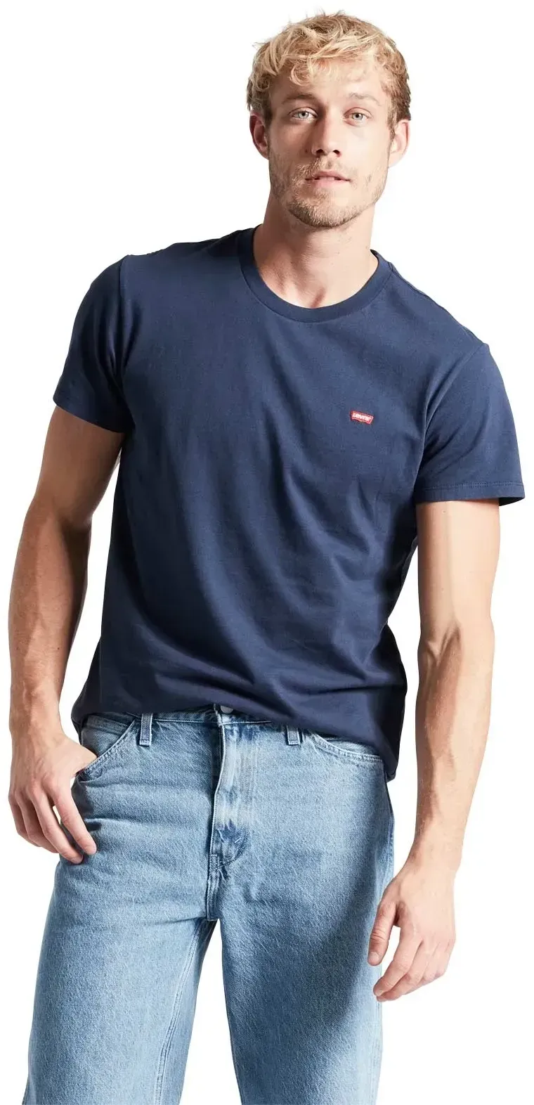 Levis Original Tee - blaues Basics Shirts aus Baumwolljersey  -XS