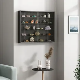 Vicco Wandvitrine Showla 80 x 60 x 10 cm Schwarz