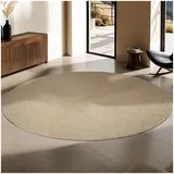 Tectake tectake® Geflochtener Teppich, Ø 160 cm, aus Jute- und Kunstfasern, strapazierfähig und pflegeleicht