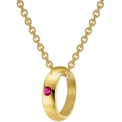 trendor 39460 Anhänger Taufring Gold 333 mit Rubin an goldplattierter Kette, 38 cm