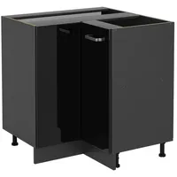Vicco Eckunterschrank R-Line 75,6 x 46 x 81,6 cm Schwarz Hochglanz