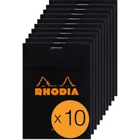 Rhodia 10x Block geheftet 8,5x12cm 80 Blätter liniert 80g