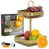 Moritz & Moritz Etagere Gold Metall 2-stöckig Eckig 35,5cm