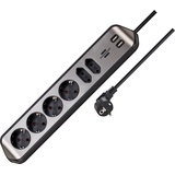 Brennenstuhl estilo Ecksteckdosenleiste, 6-fach, 2x USB-A, 2m, silber/schwarz (1153590610)