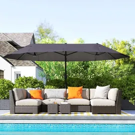 Outsunny Marktschirm 460 x 270 cm grau