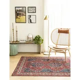 Carpet Studio Oriental Teppich Bordeaux, Boho Teppich 160x230 cm, Faltbar Teppich Wohnzimmer, Waschbar, Orientalischer Kurzflor Teppich Schlafzimmer