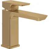 Villeroy & Boch Subway 3.0 Einhebel-Waschtischarmatur mit Zugstangen-Ablaufgarnitur, brushed gold