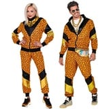 W WIDMANN MILANO Party Fashion - Kostüm 80er-Jahre Trainingsanzug Leopard, Jacke und Hose, Animal Print, Party Animal, Jogginganzug, Retro-Style, Bad Taste Party, Karneval