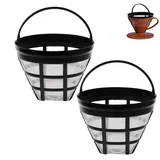 Wiederverwendbare Kaffeefilter, 2 Stück Größe 4 kegelförmige Permanent Kaffeefilter, Kaffeemaschinensieb Mesh, waschbar Kaffee Tropfer, passen die meisten 8-12 Tasse Korb Tropf-Kaffeemaschine