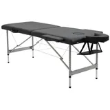 Homcom Massageliege mit Aluminium-Füßen schwarz 186L x 71B x 62-83H cm