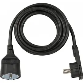 Brennenstuhl Verlängerungskabel mit Winkel-Flachstecker IP20 schwarz H05VV-F 3G1,5, 3m (1168980030)