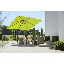 Schneider Schirme Rhodos Junior 270 x 270 cm apfelgrün inkl. Plattenständer und Schutzhülle