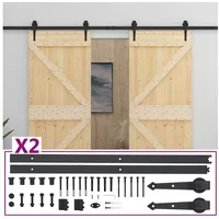 vidaXL Schiebetür links 100 x 210 cm Braun/Schwarz