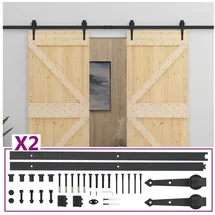 vidaXL Schiebetür links 100 x 210 cm Braun/Schwarz