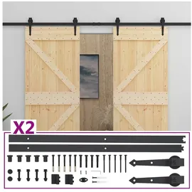 vidaXL Schiebetür links 100 x 210 cm Braun/Schwarz
