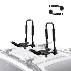 VEVOR Kajak-Dachgepäckträger, 1 Paar J-Bar, Weicher Dachgepäckträger, Zusammenklappbar, Befestigung Oben, Träger für Kajak, Surfbrett, Kanu, SUP, Skiboard, Montage an Auto, SUV, Lkw, 1 Kajak