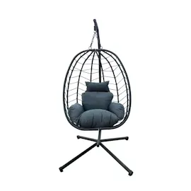 Svita Shelly Hängesessel mit Gestell Hängestuhl Hängesitz Hängekorb Grau