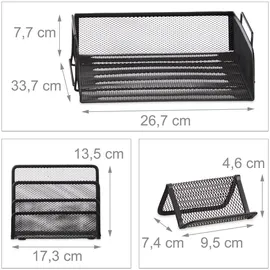 Relaxdays Schreibtisch Organizer Set 7-teilig Schwarz