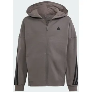 Adidas Kinder Kapuzensweat Future Icons 3-Streifen, Kapuzenjacke - Charcoal / Black - 140