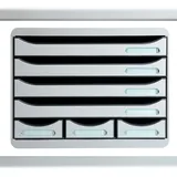 Exacompta Schubladenbox 38,8 x 30,5 x 29 cm 7-tlg. lichtgrau
