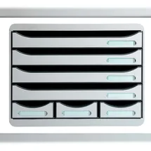 Exacompta Schubladenbox 38,8 x 30,5 x 29 cm 7-tlg. lichtgrau