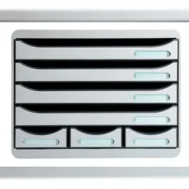 Exacompta Schubladenbox 38,8 x 30,5 x 29 cm 7-tlg. lichtgrau