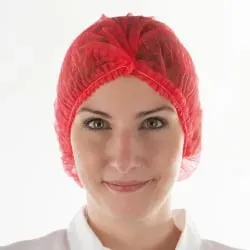 Hygonorm® Klipphaube aus Polypropylen-Vlies leicht - im Sparpack 12105 , 1 Packung = 100 Stück, 50 cm, rot