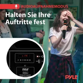 Pyle Audio Pyle PA Musikbox, Partybox, Tragbare Karaoke Maschine mit Mikrofon, Party Lautsprecher mit Bluetooth, Sound Anlage 6,5'' Subwoofer, PA Anlage Kompl...