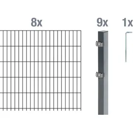 GAH Alberts Doppelstabmattenzaun 200 x 140 cm Anthrazit